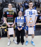 Ottelun palkitut KyKy-Betset: Renars Jansons, Akaa-Volley: Petteri Tyynismaa.