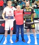 Ottelun palkitut TUTO Volley: Tuomas Siirilä, KyKy-Betset: Mauri Kurppa.