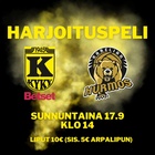 Harjoitus Ottelu KyKy-Betset vs Karelian Hurmos Su 17.9. Klo: 14:00. Liput: 10€ (Lipun hintaan sisältyy myös 5€ arpalippu, päävoittona 7 kuution klapikuorma!)