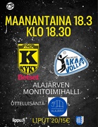 Miesten Mestaruusliigan 2. Puolivälierä Ottelu KyKy-Betset vs Akaa-Volley Ma 18.3. Klo: 18:30 Alajärven Monitoimihallilla