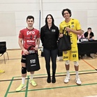 Ottelun palkitut Darian Picklyk, KyKy-Betset, Matthew West, Hurrikaani Loimaa.