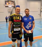 Ottelun palkitut Aivars Petrusevics, KyKy-Betset, Tuomas Karjalainen, Karpaasit.