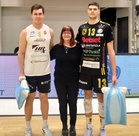 Ottelun palkitut Atte Rissanen, Karelian Hurmos, Markuss Cielavs, KyKy-Betset.