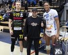 Ottelun palkitut Sten Perillus, KyKy-Betset, Jaylen Jasper, Akaa-Volley.