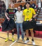 Ottelun palkitut Petteri Härkönen, KyKy-Betset, Takumi Kameyama, Hurrikaani Loimaa.