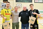 Ottelun Villeimmät pelaajat Yaroslav Horobets, KyKy-Betset ja Joel Laakso, Hurrikaani Loimaa.